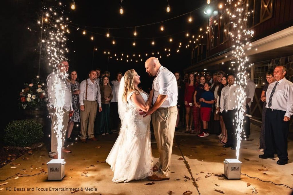 Wedding with cold sparks at osbornia farm - Photo Credit: Beats and Focus Entertainment & Media